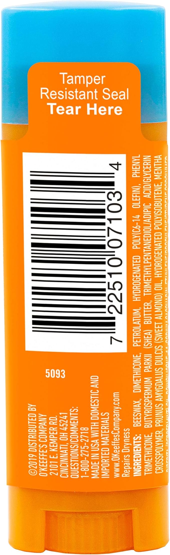 O'Keeffe's Cooling Relief Lip Repair Lip Balm for Dry, Cracked Lips, Stick, (Pack of 7)