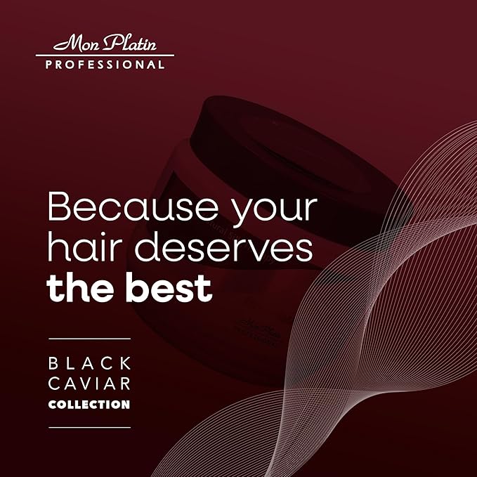 Mon Platin Professional Hair Mask, 500ML - Deep Conditioning for Dry, Colored, Damaged Hair with Black Caviar & Natural Silk Protein, SLS/Salt Free