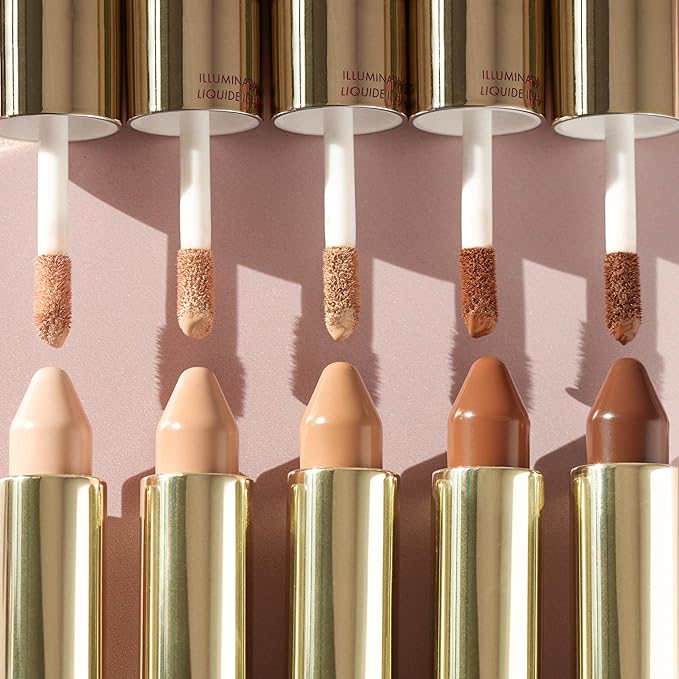 Wander Beauty Dualist Matte and Illuminating Concealer Makeup - Medium - Dual-Ended Matte Concealer Stick + Liquid Concealer - Full Coverage Concealer Brightens & Hydrates Under Eyes - 0.28 fl oz