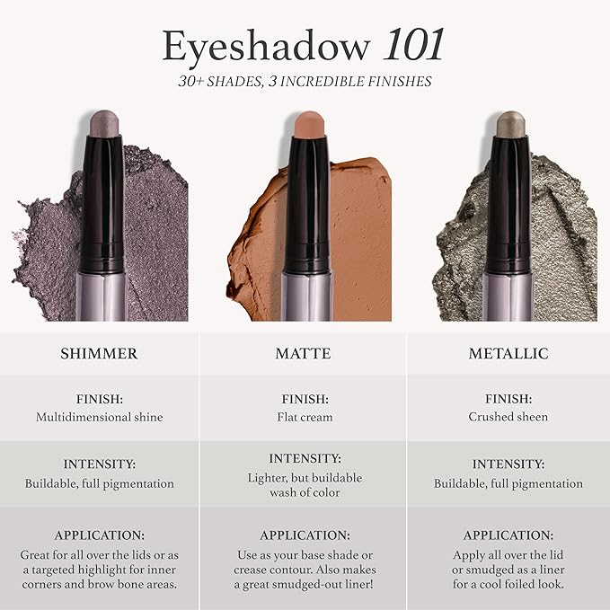 Julep Eyeshadow 101 Crème-to-Powder Waterproof Eyeshadow Stick Duo – Long-Lasting, Crease-Proof, Easy Apply with Built-in Smudger - Blush Pink Shimmer & Mink Mauve Shimmer