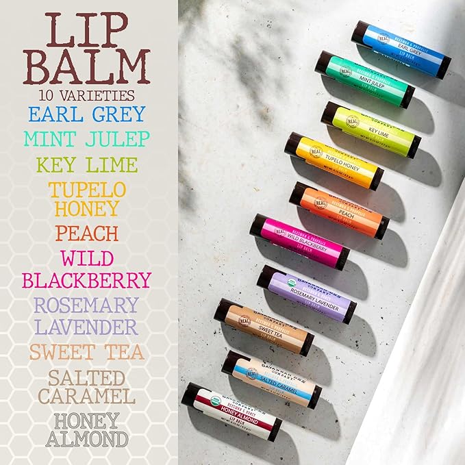 Savannah Bee Mint Julep Lip Balm 0.15 oz - Invigorating Mint Flavor - Natural Ingredients for Supple, Soft Lips - Convenient Hanger Design