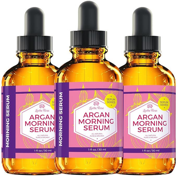Leven Rose Moroccan Argan Oil Face Serum for Women - 100% Organic Argan Oil Serum for Face – All Natural Pure Argan Oil Hydrating Serum - Anti Aging Serum Against Wrinkles 1 Oz