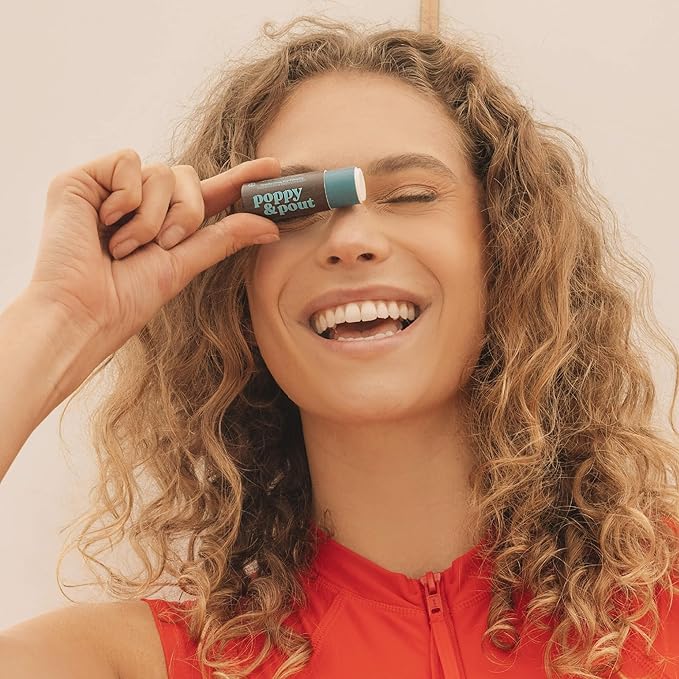 Jumbo Lip Balm Gift Set (3-Pack, Retro Surf) | Poppy & Pout All Natural Lip Balms & Moisturizers | Hydrates with Beeswax, Vitamin E, Organic Coconut Oil | Cruelty-Free | Recyclable Cardboard Tube