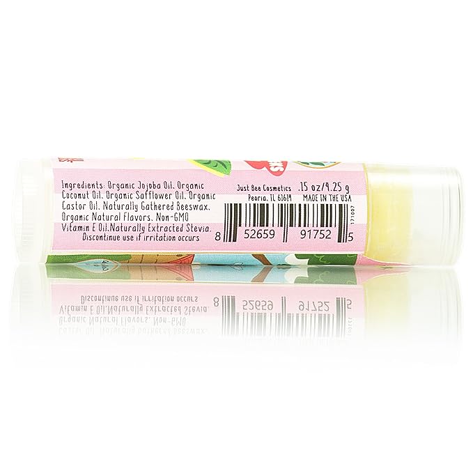 Lappy Lips Organic 100% Natural, Lip Balm Chap stick for Kids, Toddlers (6 flavors) - Organic Essential Oil - for Dry Chapped Lips to Restore and Heal and Make Kids Happy