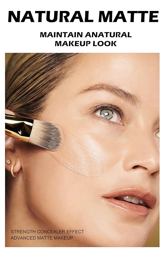 Full Cover Soft Focus Liquid Concealer, 24H Longwearing Waterproof Smooth Matte Flawless Finish Concealer Foundation Corrector for Eye Dark Circles Spots Face Concealer Matte Makeup Base,06