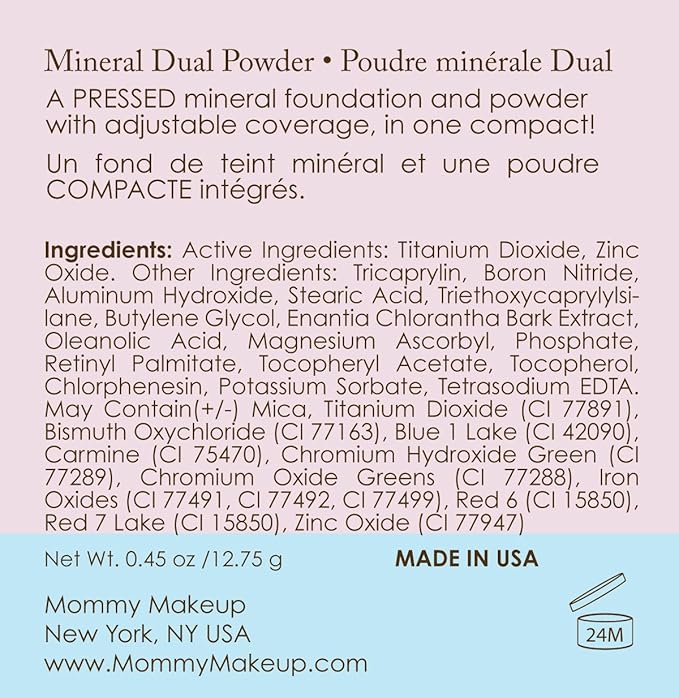 Mineral Dual Powder in COFFEE BREAK (Extra Dark) | 4-in-1 Pressed Mineral Foundation with SPF 15 for Flawless Glow & Soft Looking Skin | Oil Free, Talc Free, Gluten Free | 0.45 Oz | by Mommy Makeup