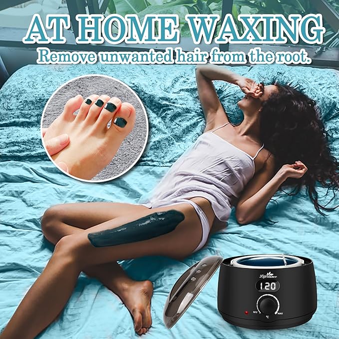 Lifestance Professional Wax Pot Warmer, L2 Premium Digital Wax Melt Machine for Hair Removal, 500ml 14oz LCD Wax Heater for Hard Wax Beads Fast Heat, Home Waxing for Body Brazilian Bikini Face Eyebrow