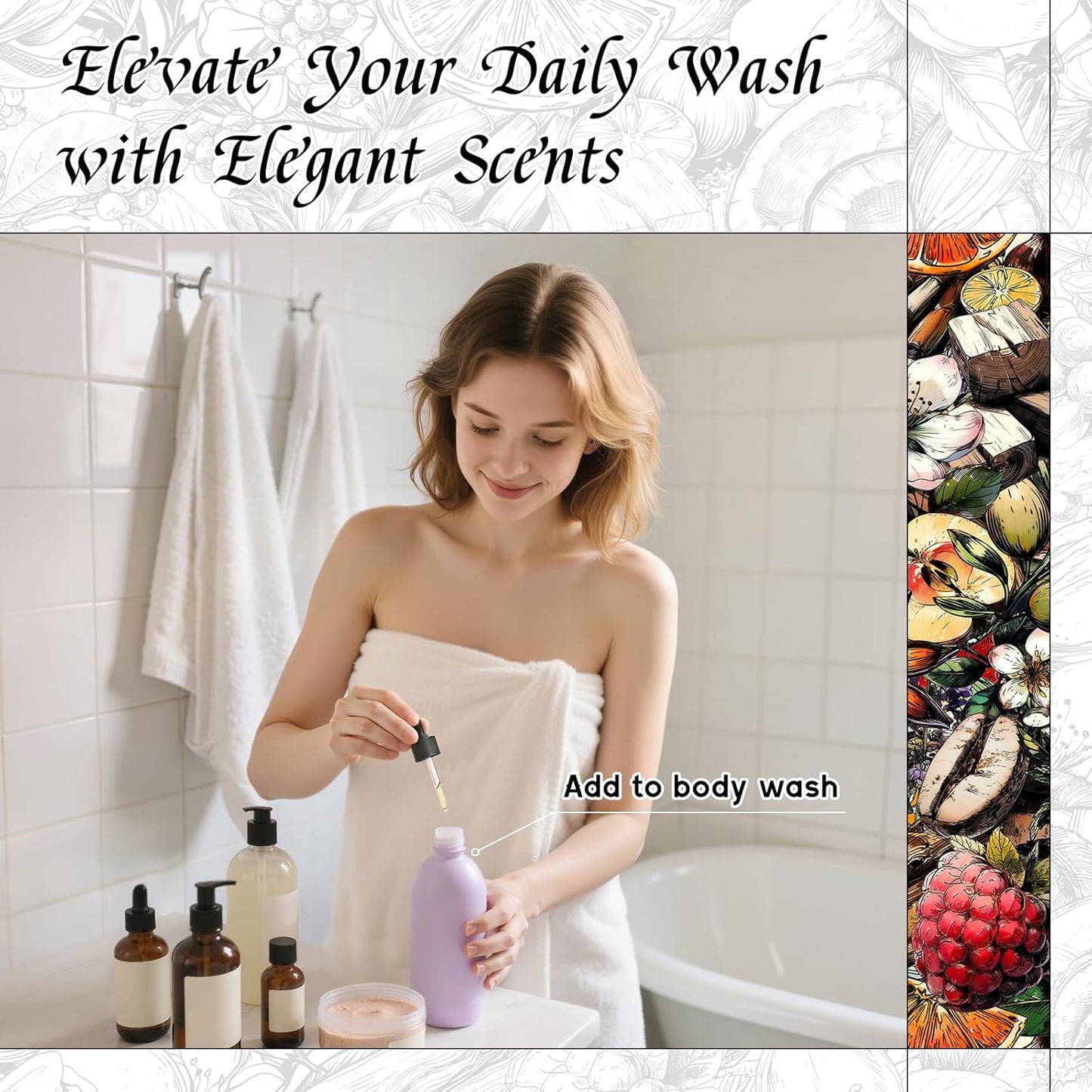 HIQILI Cherry Whispers Fragrance Oil for Soap, Candle Making, Inspired by E.scd Cherry in-t.Air, Wool Dryer Balls, Home Luxury Scents for Laundry & Bathroom Use - 1 Fl Oz