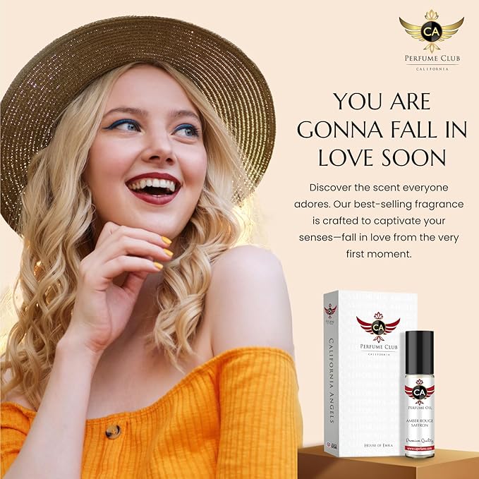 CA Perfume Amber Rouge Saffron Fragrance Body Oil For Women & Men Roll On 0.33fl oz / 10ml