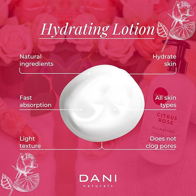 Naturals Hand & Body Lotion - Citrus Rose Scented, Deep Hydration Lotion for Dry Skin, With Shea Butter & Aloe Vera, Natural & Organic Ingredients, Paraben-Free, 12 Oz