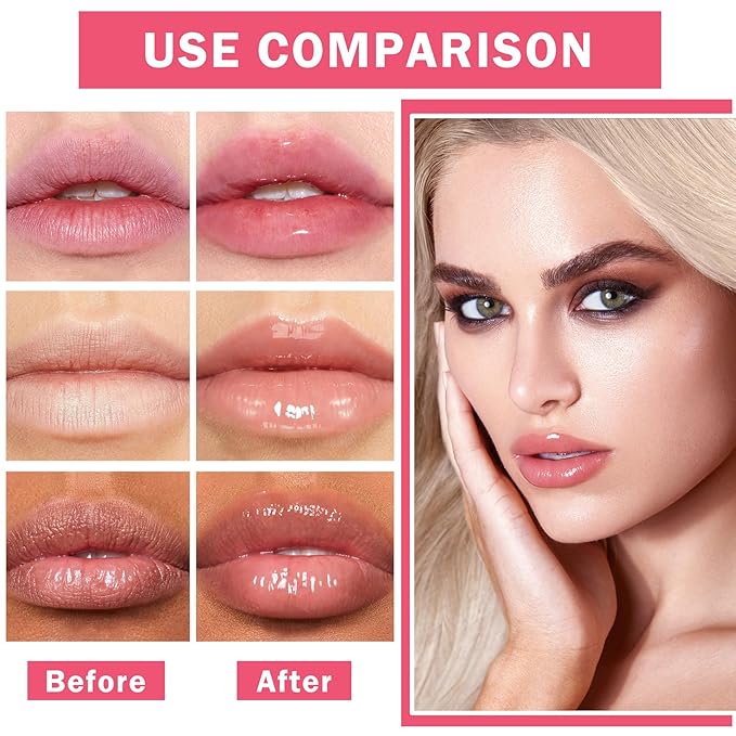 Lip Glowy Balm Moisturizing Lip Balm Plumping Lip Gloss Lip Sleeping Mask Lip Butter Balm Day Night Lip Care Glowy Lip Balm - Berry