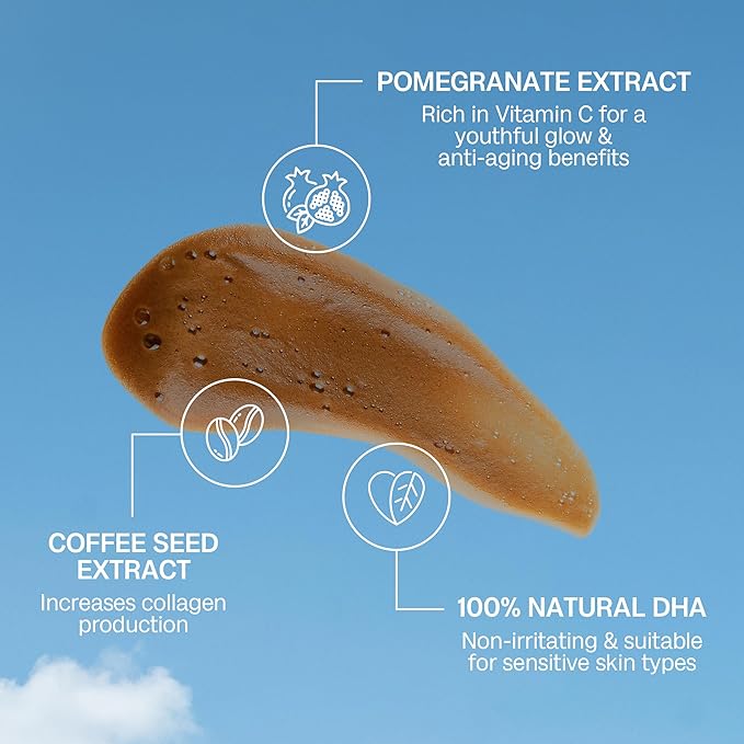 Bali Body Self Tanner Mousse Dark โ Sunless Tanning Foam for Body | Natural, Streak-Free, Fake Tan | Vegan, Cruelty-Free, Organic Self Tan Mousse for All Skin Types (200ml/6.7 fl oz)