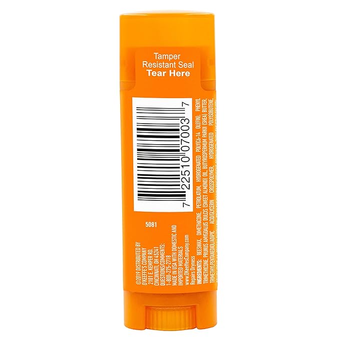 O'Keeffe's Unscented Lip Repair Lip Balm for Dry, Cracked Lips, Stick, Twin Pack