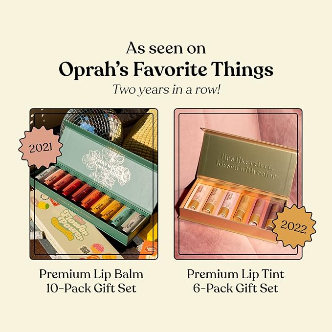 Jumbo Lip Balm Gift Set (10-Pack) | Poppy & Pout All Natural Lip Balms & Moisturizers | Hydrates with Beeswax, Vitamin E, Organic Coconut Oil | Cruelty-Free | Lip Balm in Recyclable Cardboard Tube