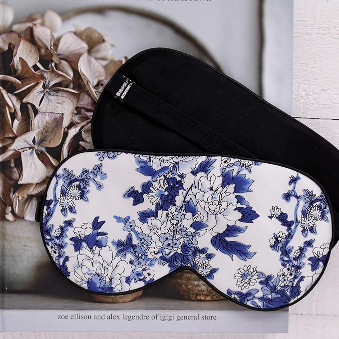 Feel 100% Pure Silk Eye Mask Sleep Eye Mask Eye Cover Eyeshade Sleeping Eye Mask Floral Colors (#39)