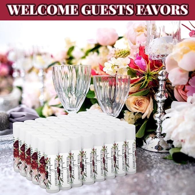 Dunzy 100 Pack Hello Fall Thanksgiving Party Gifts Bulk Lip Balms Favors Employee Appreciation Gifts Thank You Gifts Team Inspirational Gifts for Women Men Coworkers Satff Teachers(Floral)