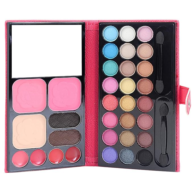 Cosmetic Make up Palette Set Kit, 24 Colors Eyeshadow/Lip Glosses/Eyebrow Powder/Blushers/Pressed Powder/Mirror/Brushes, All-in-One Makeup Gift Set for Teens Girls Beginners Pros
