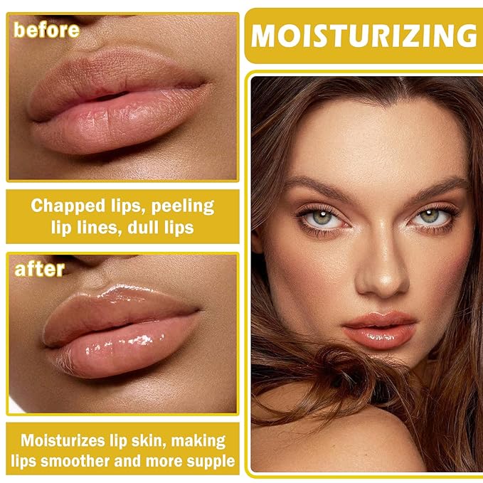 CAHIUYOA 4PCS Bee Lip Balm Honey Pot Honey & Strawberry Lip Balm Lip Mask Moisturizing Hydrating Honey Pot Lip Balm with Stick Prevention Dry & Cracked Lip Scrubs Exfoliator