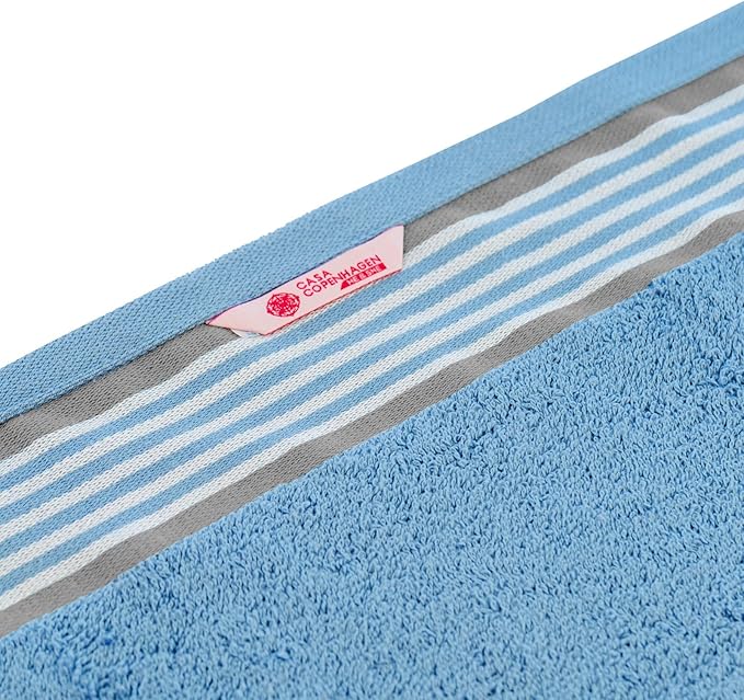 CASA COPENHAGEN He & She 2 Pieces Large Bath Sheet Set- Grey Violet + Dusty Blue, 550 GSM, Designed in Denmark Made of Soft Egyptian Cotton for Bathroom, Kitchen & Shower