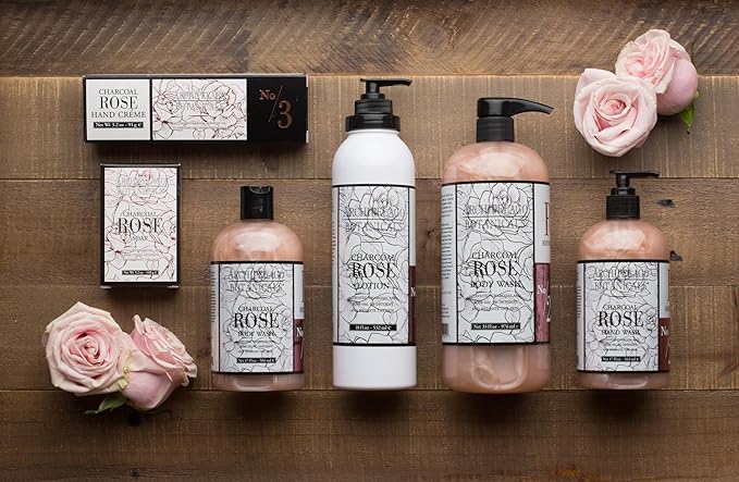 Archipelago Botanicals Charcoal Rose Lotion, Hydrating Charcoal & Rose Body Lotion for Soft & Smooth Skin, Paraben-Free, Phthalate-Free, 18 oz