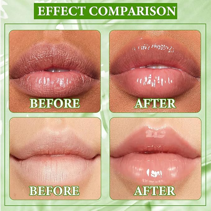 Lip Plumper Set,Lip Plumper Oil Gloss Moisturizing Lip Plumper Lip Care Serum,Hydrating Plump Gloss Reduce Fine Lines,Lip Plumper for Day & Night Use Set A(2Pcs)