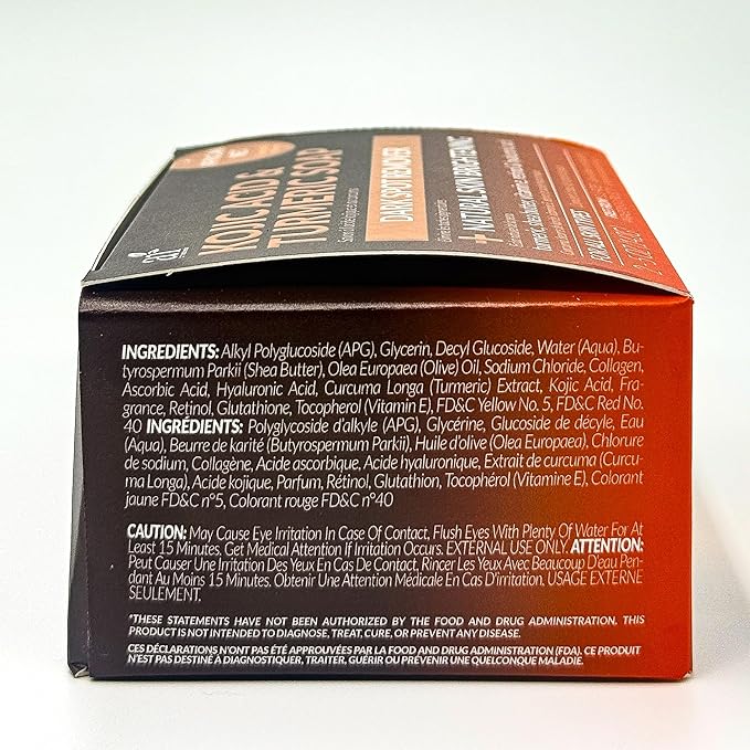 Kojic Acid Soap + African Net Sponge (2 pack X 142g Turmeric bars) Dark spot remover & Scars - Original Japanese Complex Vitamin C, Hyaluronic Acid, retinol, shea butter (Citrus)