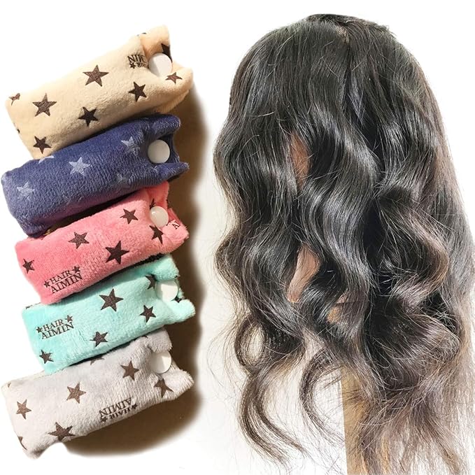 Aimin Hair Heatless Hair Curlers No Heat, Heatless Curls Overnight Blowout Rods, No Heat Hair Curlers To Sleep In, Soft Flexi Rods For Long Hair, Thick Curling Rod Styling Tools (10pcs) …