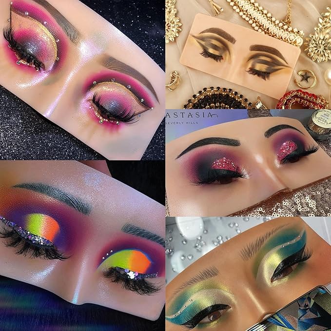 Makeup Practice Face, The Perfect Aid to Practicing Makeup, Silicone Makeup Face Practice Board, Eye Makeup Practice Face, Bionic Skin Makeup Practice, for Professional Enthusiasts-A