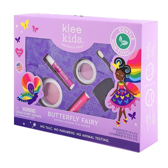 Klee Naturals Luna Star Naturals Klee Kids 4 PC Makeup Up Kits with Compacts (Butterfly Fairy)