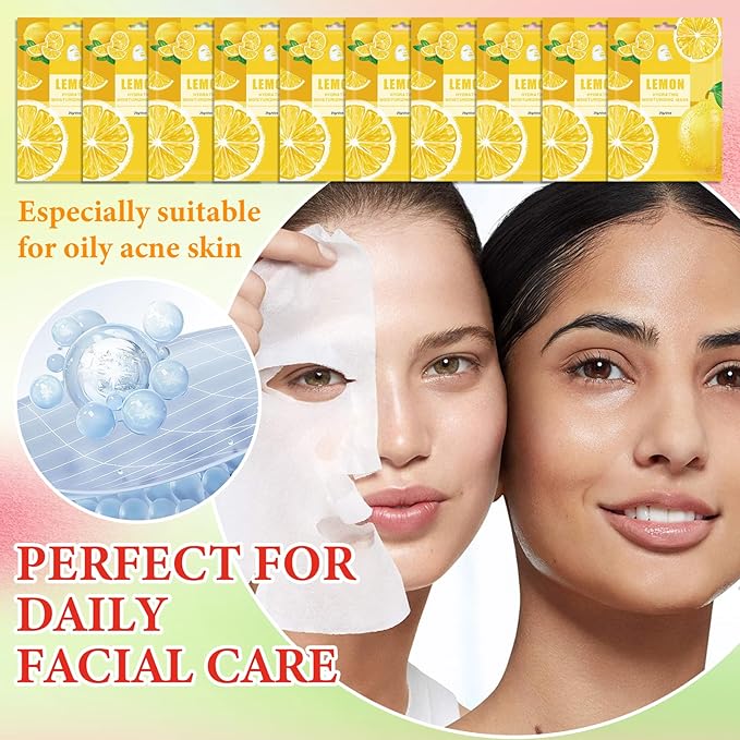 10 Pack Variety Facial Sheet Masks Skin Care Set, Hydrating Bulk Sheet Face Masks Skincare Gifts Set for Women Men, Long Lasting Moisturizing Face Mask Skincare for All Skin Type(A6)
