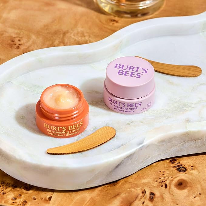 Burt’s Bees Moonlight Orchard Lip Sleeping Mask, With Hyaluronic Acid and Squalane Moisturizer To Instantly Hydrate Lips, Overnight Lip Mask, Lip Treatment, 0.45 oz.