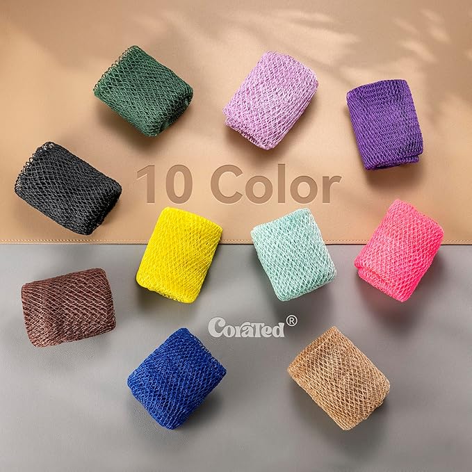 CORATED African Net Sponge Authentic, Shower Loofah Exfoliating Bath Sponge, Body Scrubber for Women and Men Daily Use Body Care, Travel Portable, Durable Bath Accessories for Bathroom (Linen & Brown)