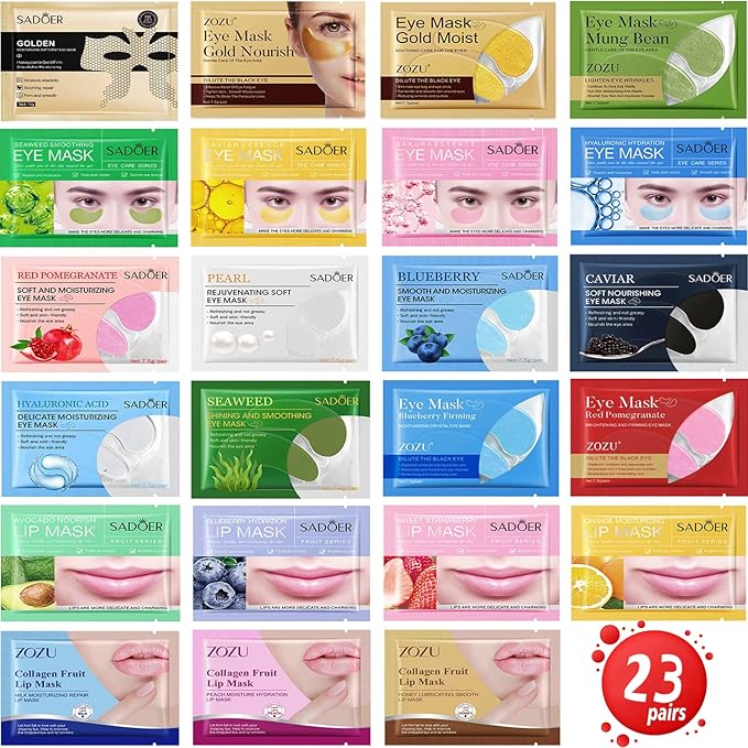 23 Pairs Collagen Under Eye Patches,Gold Under Eye Mask For Removing Dark Circles, Puffiness & Wrinkles,Eye Mask Skincare For Puffy Eyes With Hyaluronic Acid,Eye Bags Treatment For Women
