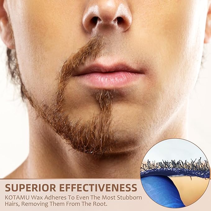 KOTAMU Waxing Kit for Women & Men, Professional Wax Warmer for Hair Removal with Silicone Pot, Wax Kit for Coarse Thick Fine Fuzzy Hair & Sensitive Skin, Waxing Warmer for Home Salon Use