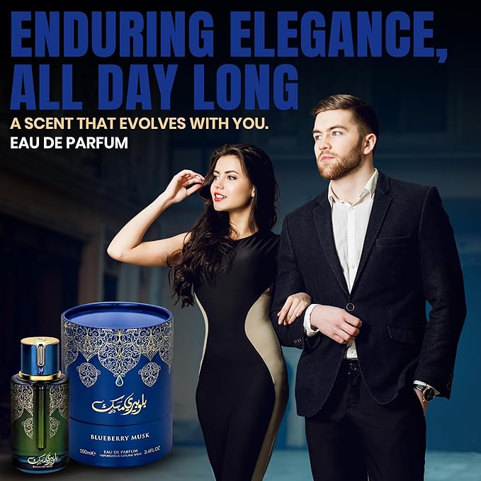 Blueberry Musk Eau de Parfum - Long Lasting Unisex Cologne for Men and Women, Rich & Sensual Fragrance Spray - Bold Fruity & Floral Scent with Woody Base - 100 ml / 3.4 Fl Oz