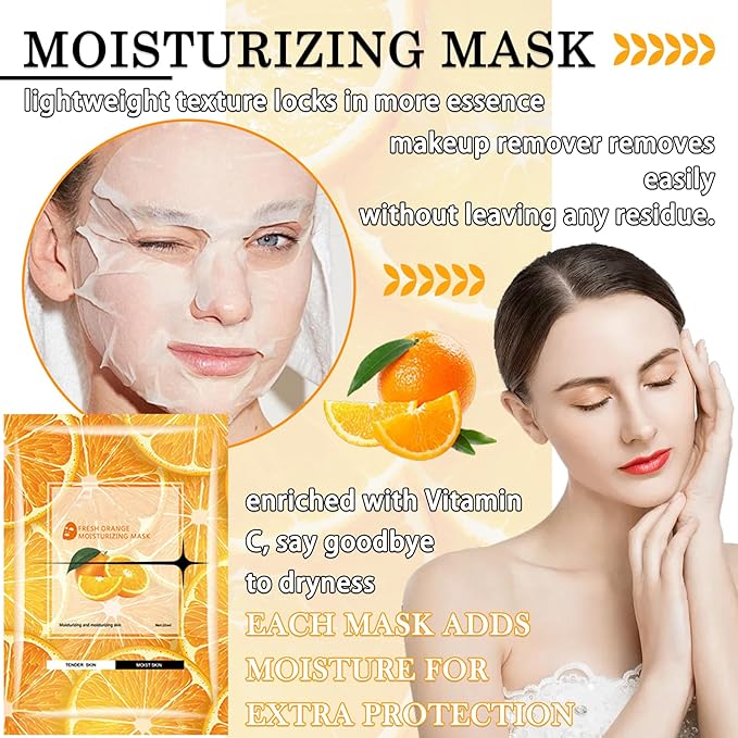 22PCS Facial Mask,Moisturizing Face Mask Sheets Set,Hydrating Facial Sheet Mask Gifts Set for Women