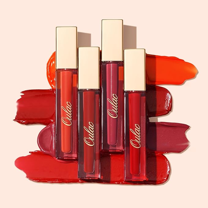 Oulac Red Matte Lipstick for Women, Classic Red Lip Stain Long Lasting Waterproof, No Transfer, Creamy High Pigmented Formula with Rose Oil, Vegan & Cruelty-Free, M02