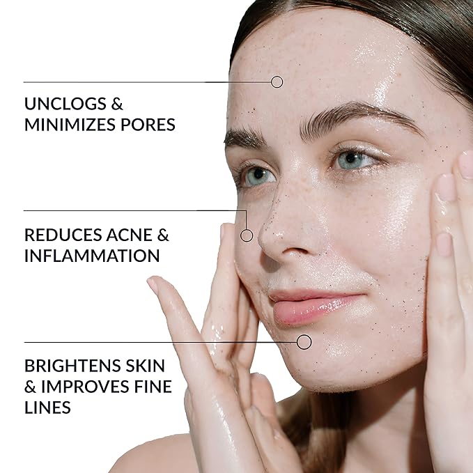 NAELI AHA/BHA Exfoliating Face Wash - 10% Glycolic Acid & Salicylic Acid Cleanser, Anti Aging Acne & Wrinkle Reducing Facial Exfoliant, Pore Minimizer & Brightening Gel, 6 oz