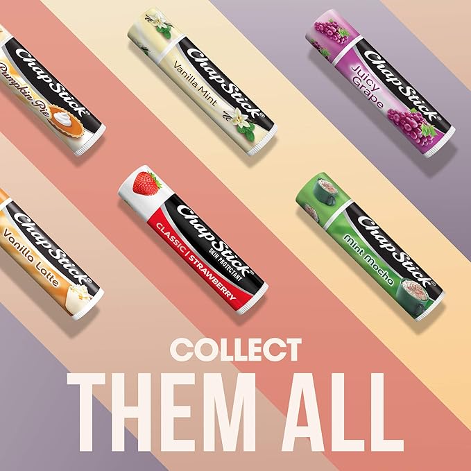 ChapStick Strawberry Lip Balm 4-Pack + 1 Classic Original ChapStick, Lip Moisturizer, 0.15 Oz Ea (5 Piece Set)