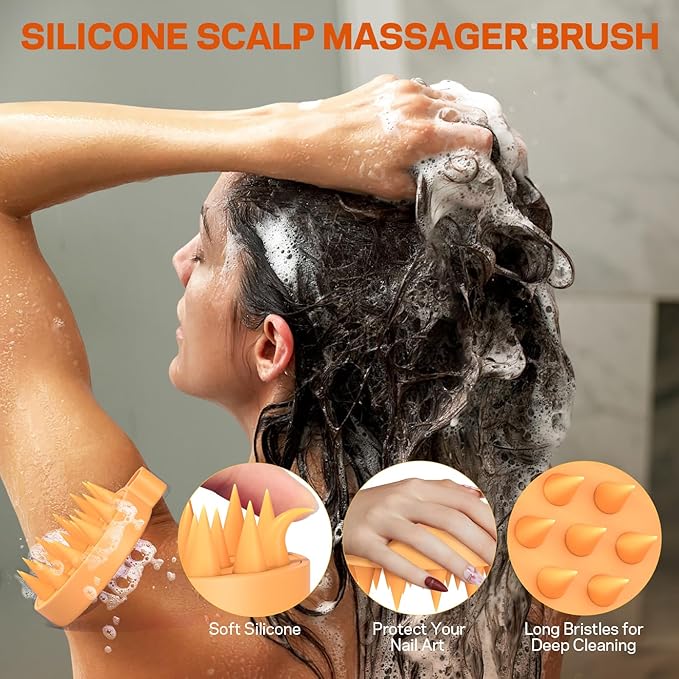 Scalp Scrub, Pumpkin Seed Oil Scalp Exfoliator With Biotin & Rosemary, Sulfate Free Scalp Detox for Itchy Scalp & Dandruff & Buildup Removal & Hair Growth, Hair Scrub with Scrubber