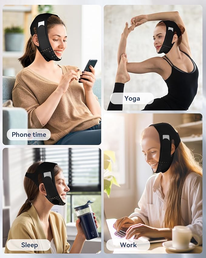 V-Line Sculpting Face Mask – Silicone Chin Strap for Jawline Tightening & Double Chin Reduction (23-27 Inches)