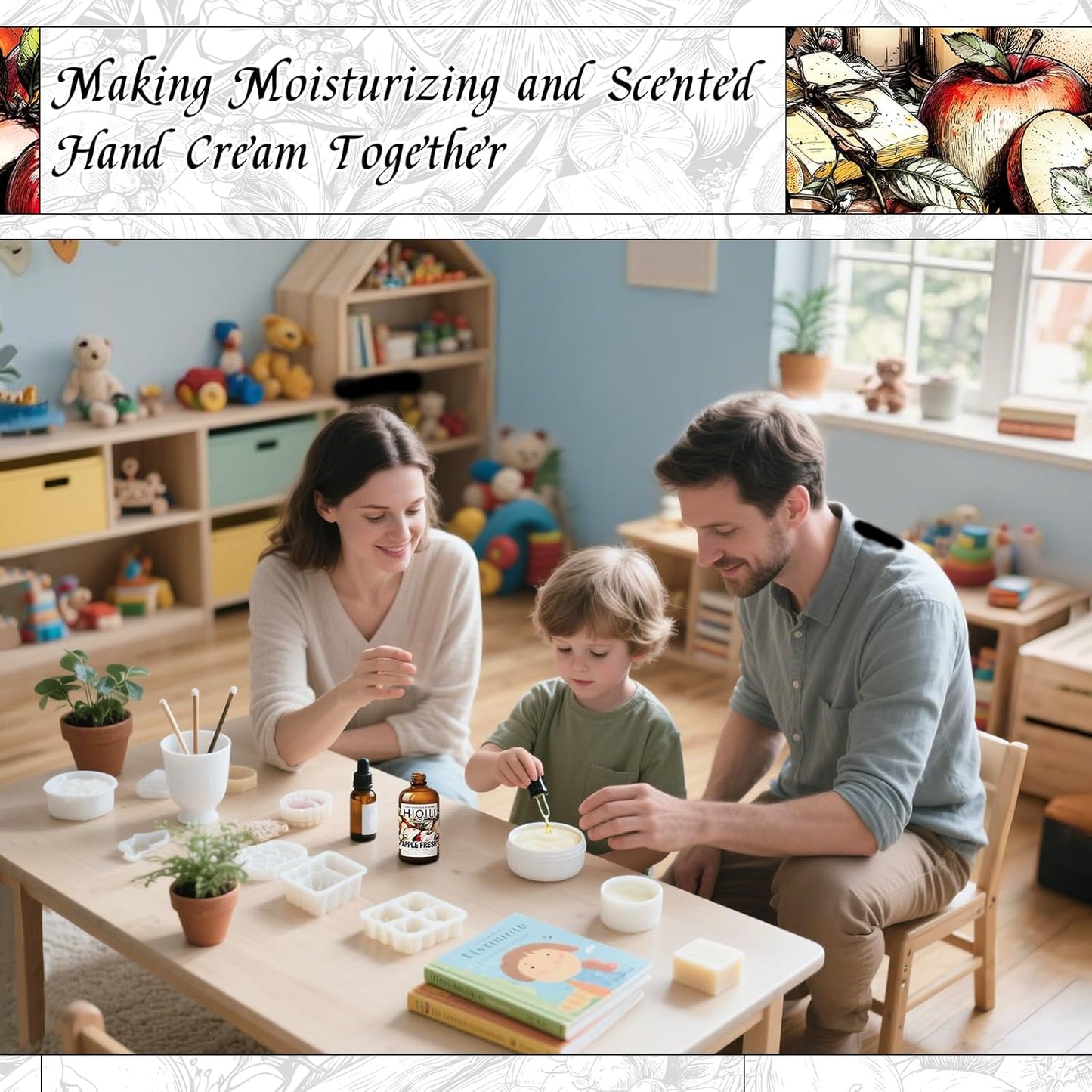 HIQILI Apple Fresh Fragrance Oil for Home Diffuser, Candles, Soaps, Bath Bombs & Perfume Making, Long-Lasting Fruity Scent - 1 Fl Oz