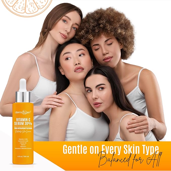 Vitamin C Serum with Pure Retinol, Hyaluronic Acid, & Organic Anti-Aging Formula - 4 Fl Oz