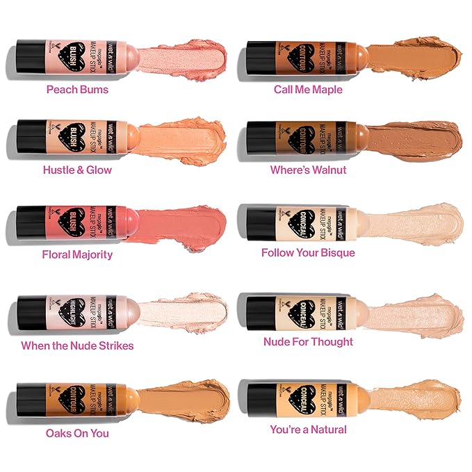 wet n wild MegaGlo Makeup Stick, Buildable Color, Versatile Use, Cruelty-Free & Vegan - Call Me Maple and Conceal and Contour Neutral Follow Your Bisque,1 Ounce (Pack of 1),807 Bundle