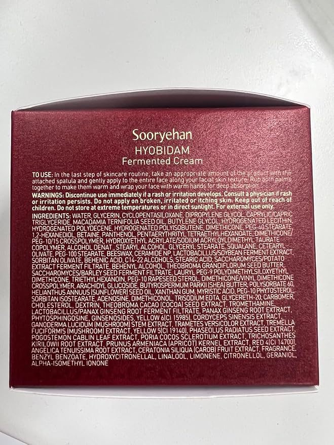 Sooryehan Hyobidam Face Moisturizer for Women. Korean Skin Care (Cream, 1.7fl oz) - Korean Facial Care. Wrinkle Cream for Women, Night Cream for Face with Wild Ginseng & Snow Fungus.