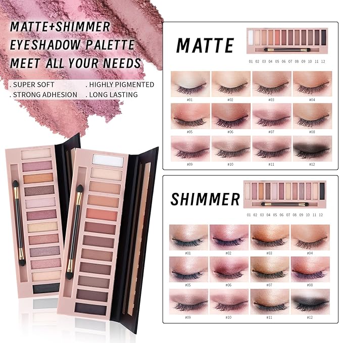 Makeup Set Kit for Women Full Kit, Makeup Present for Women Teen Girl, Eyeshadow Foundation Face Primer Brush 3 in 1 Palette Lip Gloss, Eyebrow Soap Mascara Eyeliner cosmetic bag