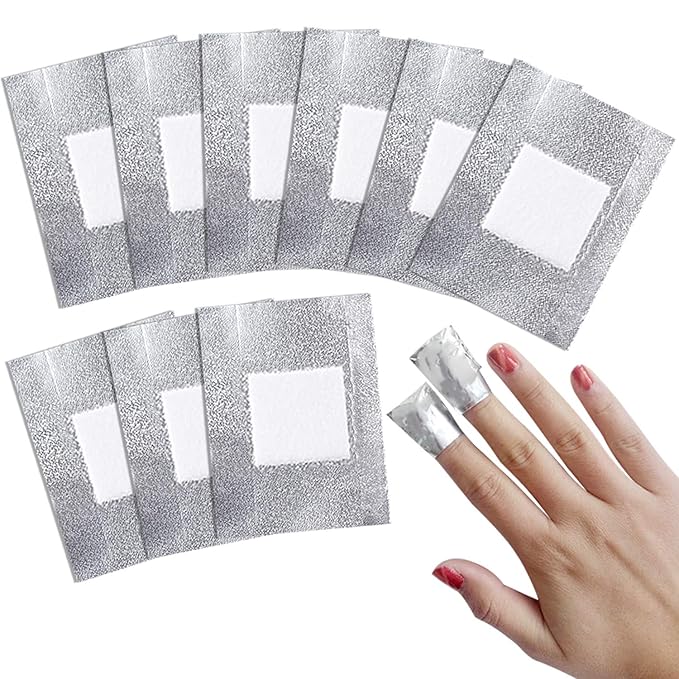 Gel Nail Polish Remover Set - Foil Nail Wraps/Wipes 300 Pcs Soak Off Gel Remover Foils Nail Wraps & 1 Pc Rose Gold Double Head Cuticle Pusher Peeler Scraper