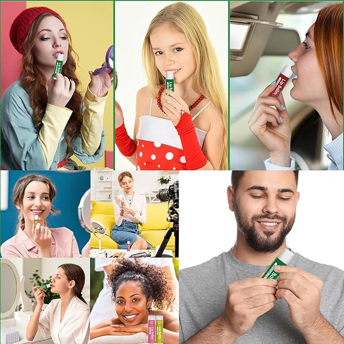 Yopela 36 Pack Natural Lip Balm Bulk with Vitamin E and Coconut Oil - Moisturizing, Soothing, and Repairing Dry and Chapped Lips Valentine's Gift- 12 Flavors - Non-GMO