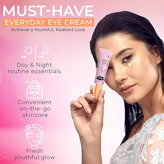 PLUMPING MINERAL EYE CREAM - Firming, Lifting, & Smoothing Formula, Eye Cream Anti-Aging - Quick Absorbing & Rich Moisture Finish, Beautifeye Concentrate for Dry & Wrinkled Skin - 25 ml