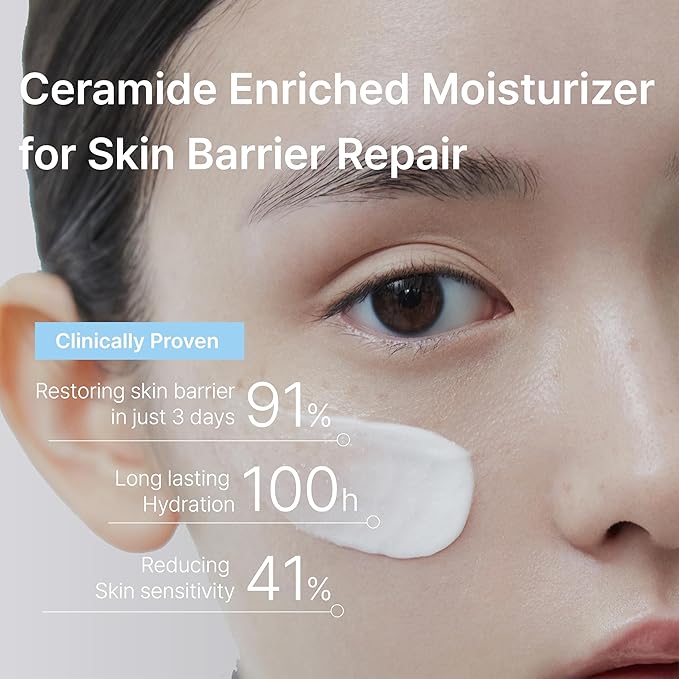 Illiyoon Ceramide Ato Concentrate Cream | Moisturizer for Dry & Sensitive Skin, 100hr Lasting Hydration, For Face & Body, Gentle for Infants, Moisture Barrier Repair, Vegan Certified, 6.76 fl.oz.